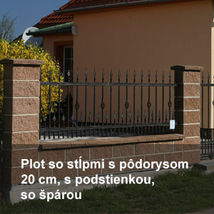 Plot so stĺpmi s pôdorysom 20cm